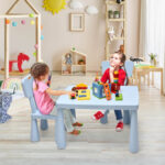 3 Pieces Multifunction Activity Kids Play Table and Chair Set