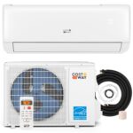 COSTWAY 18,000 BTU Mini Split Air Conditioner, Energy Star, with Heat Pump, 21 SEER2 Inverter Split AC Unit with 24H Timer, Remote Control for Rooms up to 1250 Sq.Ft (Airtural...