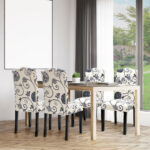 Costway Set of 2 Black and White Tufted Upholstered Dining Chairs
