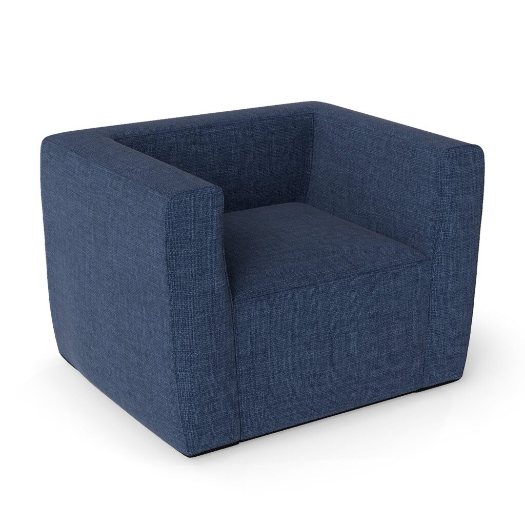 Inflatable Sofa with Detachable Cover and Wide Armrests, Blue