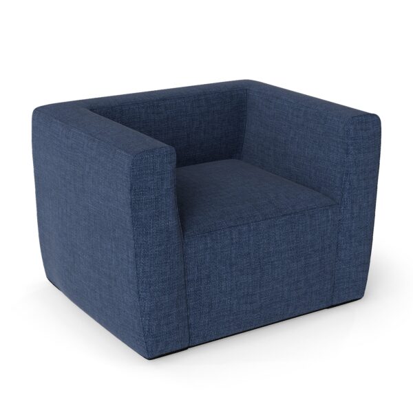 Inflatable Sofa with Detachable Cover and Wide Armrests, Blue