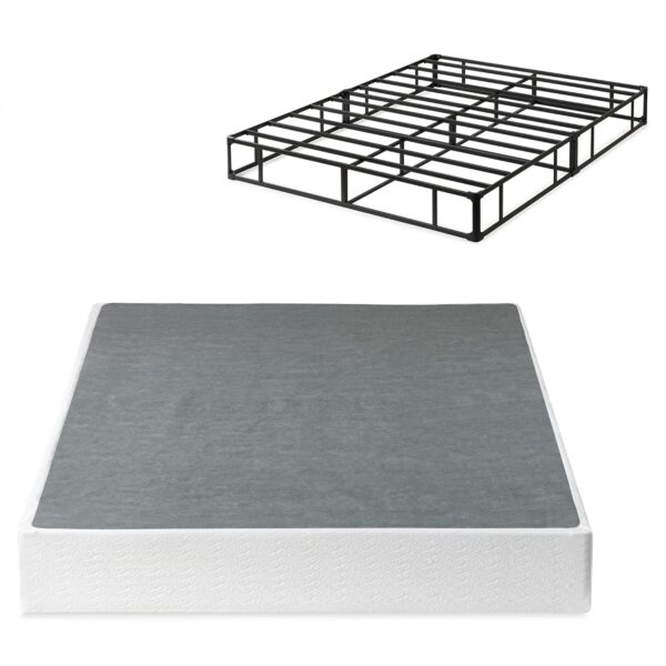 Zinus Queen Size Box Spring – 9 Inch Low Profile Metal Smart Box Spring, Mattress Foundation, Strong Metal Frame, Tool-Free Locking Brackets for Easy Assembly, 5 Year Warranty,...